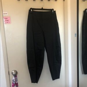 Sarah Pacini Black High-Waist Tapered Trousers